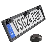 VSG24 Premium Nummernschild-Einparkhilfe hinten zum nachrüsten am Auto, PDC Parksensoren hinten, einfache Montage, Rückfahrwarner mit Lautsprecher & 3 Sensoren Parkhilfe Nachrüstsatz