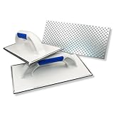 3er Set DEWEPRO WDVS und Porenbeton Schleifbrett mit geschlossenem Trägerbrett - Raspelbrett - Reibebrett mit verzinktem Stahlblech-Raspelbelag - 270x130mm - Egalisierungsbrett - Handschleifer