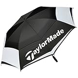 TaylorMade TM Tour Double Canopy Golfschirm, Schwarz/Weiß/Grau, 64'