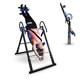 Mobiclinic® fitness, Inversionstisch, Klappbar, Neigung 180°, Bis 120 kg, Verstellbar, Lendenkissen und kopfstütze, Vier sicherheitssysteme, Stretching crunches, Stahl