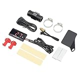 Motorrad-Digital-Wassertemperaturanzeige, Ultradünn, LCD, 12 V, Sensor-Adapter, Motorrad, Rennroller (Rot)