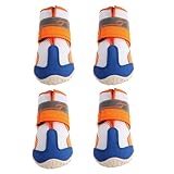 Hundeschuhe, verstellbarer und reflektierender Pfotenschutz - Atmungsaktive Hundeschuhe für den Sommer - für Outdoor Winter Regen Sommer Walking Böden Boden Holz Dackel Bulldog Mas