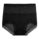 Unterwäsche für Damen, Bikini, Normale Saugfähigkeit, Unterwäsche High Waist Unterhosen Für Damen Baumwolle Hüftslip (Black, L)