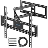 BONTEC TV Wandhalterung für 26-60 Zoll Flach und Curved-Fernseher, mit 500mm Wandabstand, Schwenkbar und Neigbar, Ausziehbare TV Halterung, Max. VESA 400x400mm, Bis zu 40kg, Perfekt für Eckmontage