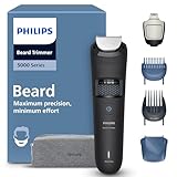 Philips Bartschneider 5000er-Serie – selbstschärfende Metallklingen, 40 Längeneinstellungen, BeardSense-Technologie, Haarkollektor, 100% wasserdicht, Reiseetui, Modell BT5765/15