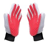 Marchul Haustierpflegehandschuhe, Katzenpflegehandschuhe für sanfte Haarentfernung, Hundebürsten-Waschhandschuh für langes/kurzes Haar, Tierhaarentfernungshandschuh für Katze, Hund, Pferd (1 Paar)