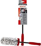 SONAX Microfaser FelgenBürste (1 Stück) zur kratzfreien, schonenden und unterstützenden Felgenreinigung von Stahlfelgen, Alufelgen und Chromfelgen | Art-Nr. 04179410, Schwarz
