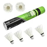 manhegari Badminton Bälle, 12 Stück Naturfederbälle Federball Shuttle Haltbarkeit Entenfeder Badminton Federbälle, Für Stall Und Nachhaltige Sporttraining