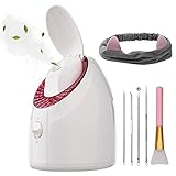 Gesichtssauna Gesichtsdampfer Professional Nano Ionen Warmer Nebel Gesichtsbefeuchter, UV-Gefilterter Dampf, Porentiefe Gesichtsreinigung Feuchtigkeitsspendend Gesicht SPA