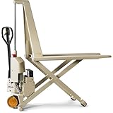 Crown PTH 50 PS Handhubwagen mit Elektro-Scherenhub | 1000 kg Tragfähigkeit | Hubhöhe 800 mm | Single-Polyurethanrollen | Hubwagen | Palettenhubwagen | Gabelhubwagen | Palettenwagen