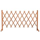 HOMIUSE Garten-Rankzaun Orange 150x80 cm Massivholz Tanne Türgitter Ohne Bohren Treppenschutzgitter Ausziehbar Absperrgitter Gartenzaun Holzzaun für Garten Schutz Privatsphäre Erweiterbares Design