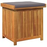 vidaXL Kissenbox für den Außenbereich, Akazienholz, wasserabweisende Tasche, 59,9 x 50 x 61 cm, Terrasse/Garten/Decksitz