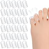 30 Stück Silikon Zehenschutz, Gel Zehenkappen Großer Zeh, Atmungsaktive Zehenschutz für Blasen, Hühneraugen, Eingewachsene Zehennägel, Schmerzlinderung durch Reibung und mehr für Männer Frauen