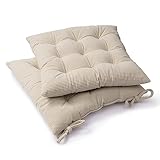 Paco Home Sitzkissen mit Befestigungsbänder 40x40 Stuhl Bürostuhl Kissen Stuhlkissen Innen Indoor versch. Farben 2er Set