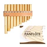 Plaschke Panflöte 10 Rohre in C-Dur – Einsteiger-Set inkl. Lehrbuch – Handgefertigt in Italien aus Edel-Schilf – Ideal für Kinder & Anfänger