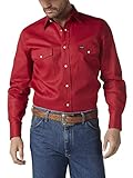 Wrangler Herren Western-Arbeitshemd Firm Finish - Rot - X-Groß