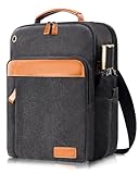 ESTARER Umhängetasche Herren, Schultertasche 13 Zoll kleine, Herrentasche Kuriertasche aus Canvas für Arbeit Schule Reise, Dunkelgrau