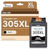 305XL Druckerpatronen Schwarz Kompatibel für HP 305 Schwarz mit Deskjet 2820e Patronen 2700 2710 2720e 2724 4120 4120e 4110 4110e Envy 6000 6020e 6032 6032e 6400 6420 6420e 6432 (1 Pack)