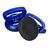 Relaxdays Saugheber 2er Set, Transport von Scheiben, Fliesen & Platten, Glasheber bis 45 kg, Saughalter Ø 12 cm, blau, 10 x 12 x 12 cm