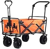 Wagenwagen, Strandwagen, Gartenwagen, zusammenklappbarer Outdoor-Allzweckwagen, Handwagen, zusammenklappbar mit Bremsen, Outdoor-Garten-Allzweckwagen, Camping-Lebensmittelwagen, Allzweckwagen