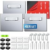 sturiz 4 Stück Bilderhaken Bildaufhänger Selbstklebend Bilderrahmen Aufhänger Klebehaken für Bilder 6 x 8 cm Aufhängen Ohne Bohren Bilderhaken zum Kleben Bildaufhängung bis 6kg mit 23 Zusatzgeräten