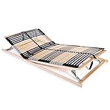 QZZCED Lattenrost ohne Matratze, 42 Latten aus Birke, 7 Komfortzonen, Struktur aus Buchenholz, 120 x 200 cm, ergonomische Unterstützung, verbesserte Stabilität