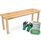 holz4home® Gartenbank Holzbank Natur Hell I Kleine Bank ohne Lehne I Parkbank 2-3 Sitzplätze für Terrasse Garten Balkon I Für Kinder & Erwachsene