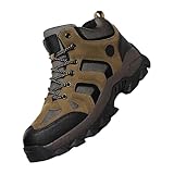 Herren Wanderschuhe rutschfest Trekkingschuhe Herren Leicht Atmungsaktiv Schlupfschuhe Outdoor Sportschuhe Schnürer Straßenlaufschuhe Traillaufschuhe Winter Schneestiefel Arbeitsschuhe, braun, 42 EU