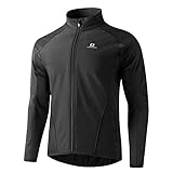 LAMEDA Fahrradjacke Herren Winter Thermo Softshelljacke Radjacke Wasserdicht Winddicht Atmungsaktiv Reflektierend Laufjacke Herbst Damen für Radfahren Sport Laufen Wandern Schwarz L