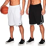 AND1 Herren Basketball Gym & Running Shorts mit elastischem Bund & Taschen – 30,5 cm Innennaht - Schwarz - X-Groß