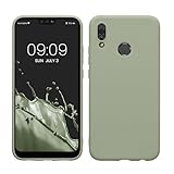 kwmobile Hülle kompatibel mit Huawei P20 Lite Hülle - weiches TPU Silikon Case - Cover geeignet für kabelloses Laden - Graugrün