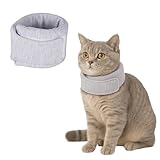 JYNXOR Bequemes Halsband zur Genesung von Haustieren, Halskrause Hund Halskrause Katze,Wundschutz, Antileck-chirurgisches Genesungshalsband für Katzen und Hunde nach Operationen,S,Hellgrau