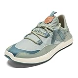 OluKai Kawela Damen-Golfschuhe, spikeless Golfschuhe, wasser- und schmutzabweisend, Lederdetails, einfaches Hineinschlüpfen, ganztägiger Komfort und geringes Gewicht, Salbei/Dämmerung, Größe 39