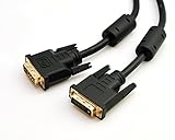 Rhombutech® 1,5m Premium DVI zu DVI Kabel/Dual Link DVI-D 24+1 / vergoldete Kontakte/HDTV Auflösung 2X Ferritkern, störungsfreie Übertragung