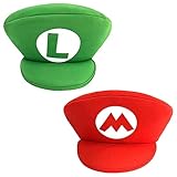 Super Mütze 2 Stück Kostüm Kinder Cap Bros Kappe Snapback für kleine Jungen, Verstellbare Hüte für Schule, Sport, Sonnenschutz, Geburtstag Geschenk