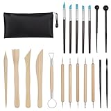 Thinp 20Stk Modelierwerkzeug,Töpferwerkzeug Set,Keramik Werkzeug,Sculpting Polymer Clay Tools,Modelliermasse Werkzeug,Keramik Ton Werkzeug,für Anfänger Töpfer Künstler Modellbau Schnitzarbeiten Kerzen