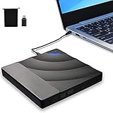 Externes CD DVD Laufwerk Brenner, USB 3.0 & USB-C Tragbare DVD/CD Lesegerät und CD DVD-/+RW Brenner/niedriger Lärm für Laptop, Desktop, Windows XP / 7/8/10 /Vista, Linux,Mac OS, and Linux