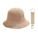HDGSAFD 1 Stück Frauenhut Und 1 Hutclip, Strickhut, Strandhut, Einfacher Und Vielseitiger Sonnenhut.