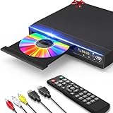 GOKUID DVD-Recorder-Player für Fernseher mit HD 1080p Upscaling, HDMI & AV & Koaxial-Ausgang (HDMI & AV-Kabel im Lieferumfang enthalten), USB-Eingang, Fernbedienung im Lieferumfang enthalten, schwarz
