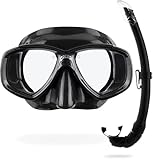 CRESSI Perla+Mexico Combo Black - Combi Set Maske+Schnorchel zum Tauchen und Schnorcheln, Schwarz/Schwarz, Einheitsgröße, Erwachsene