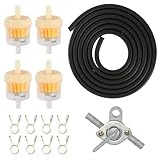 AOROPS Benzinschlauch Kit, Motorrad & Auto Kraftstofffilter mit 2m Benzinschlauch 6mm, 4 Benzinfilter, 8 Schlauchschellen, 4 Jahre Garantie