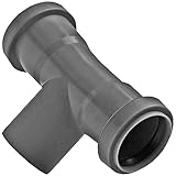 MegaHaustechnik HT Doppel Bogen Winkel 87° Grad Verbinder für Rohr Außendurchmesser 50mm 5,0cm DN50 mit 2 Steck Muffen + Gummi Dichtung Abwasser Abfluss Leitung Kunststoff PP grau Fitting