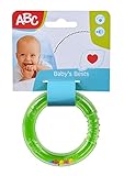 ABC Ringrassel, Babyspielzeug, mit bunten Rasselperlen, Riffelung und Prägung zum Fühlen, D:9cm, ab 3 Monate