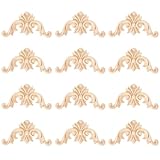 INGJIA Holzornamente für Möbel 12 Stücke Holzornamente Ornamente für Möbel Holzschnitzerei Applique Ornament Holz Möbel Wanddeko Holz,5 * 5cm
