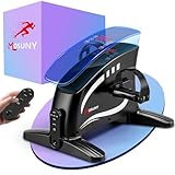 Pedaltrainer, 2025 Verbesserter Elektrisch Pedaltrainer für Zuhause mit 15 Geschwindigkeiten, großem LCD-Display + Fernbedienung & Antirutschmatte, Beintrainer Senioren Mini Heimtrainer