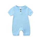 KIDDLETOWN Baby Strampler Neugeborene, Unisex Kurzarm Baby Schlafanzug, Baby Kleidung Jungen Mädchen Sommer Outfit, Kurzarm Schlafstrampler Schlafanzug, Kurz Baby Schlafanzug für 0-12 Monate