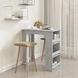 DYRJDJWIDHW tresentisch,Kleiner Tisch küche,esstisch,Bartisch mit Ablagefläche Betongrau 102x50x103,5 cmGeeignet für Büro, Wohnzimmer