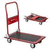 Werkzeugkönig Plattformwagen 150kg Traglast - Transportwagen klappbar - Anti-Rutsch Ladefläche - Vollgummirollen - Außenmaß 73 x 47 cm