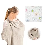 Rienan Stilltuch für Unterwegs,Breastfeeding Cover,Nursing Cover,Baumwolle Still Schürze,Weicher und Atmungsaktiver Stillschal,Mehrzweck Stillcover Sonnenschutz Kinderwagenbezug Geschenk für Mama