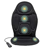 ECD Germany Massagesitzauflage mit 5 Massageprogramme und Fernbedienung, Massageauflage mit Vibration, Sitzauflage für Schulter Rücken Taillie, Oberschenkel, Massagegerät mit Wärmefunktion